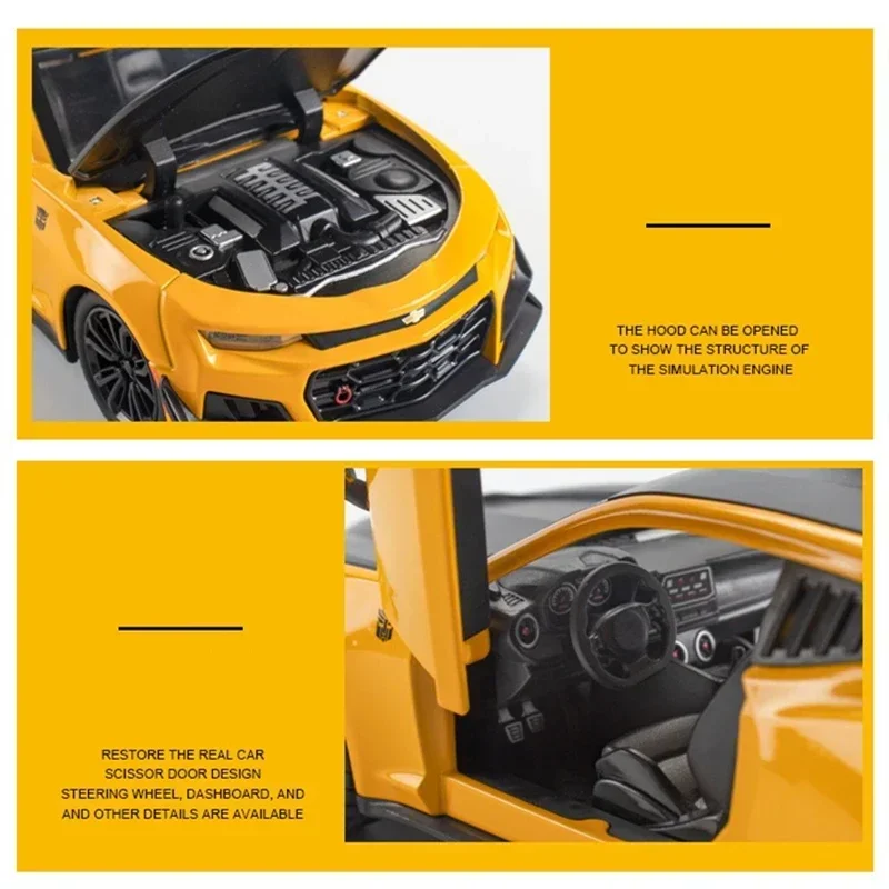 1:24 Camaro Legierung Diecast Sport Auto Modell Spielzeug Simulation Fahrzeug Zurückziehen Spielzeug Für Kinder Geschenke A327