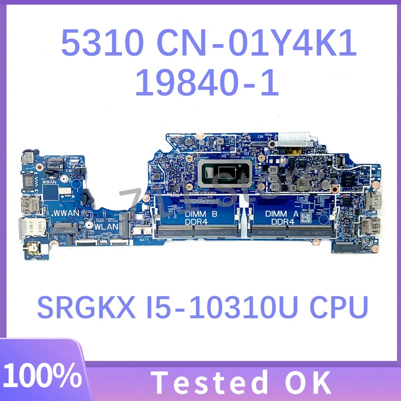 CN-01Y4K1 01Y4K1 1Y4K1 19840-1 Mainboard For Dell Latitude 5310 Laptop Motherboard With SRGKX I5-10310U CPU DDR4 100%Full Tested