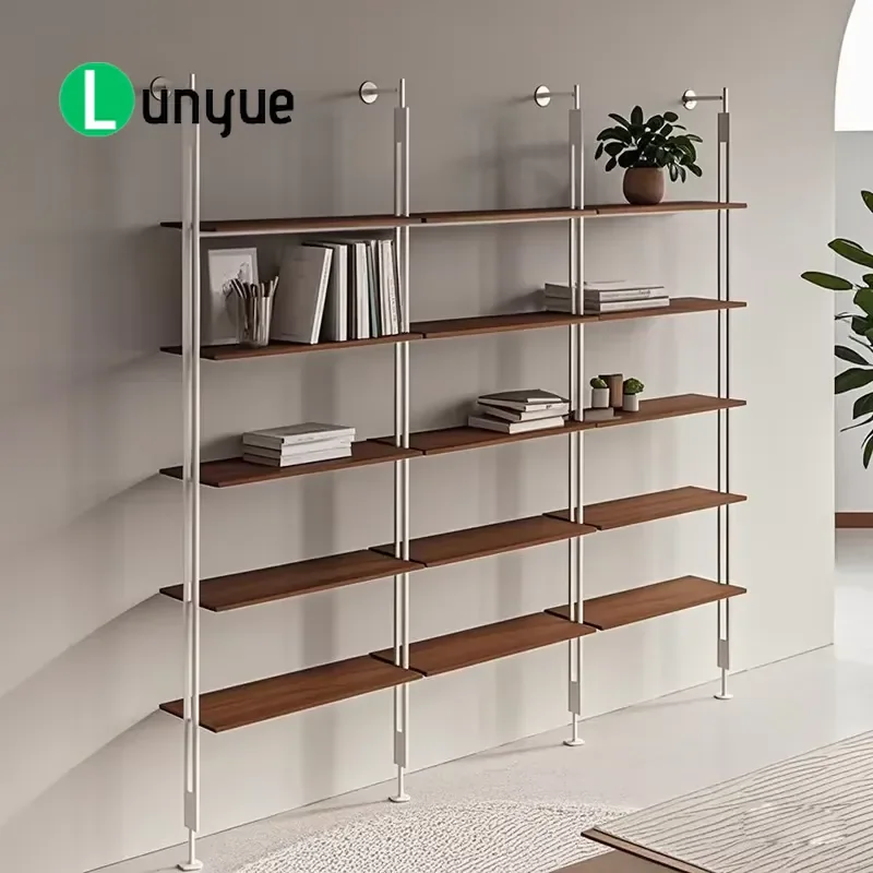 Modern Italian Style Wrought Iron Freestanding Bookcase Multi Layer Wall Display Shelf Home Office Storage Rack Durable Metal