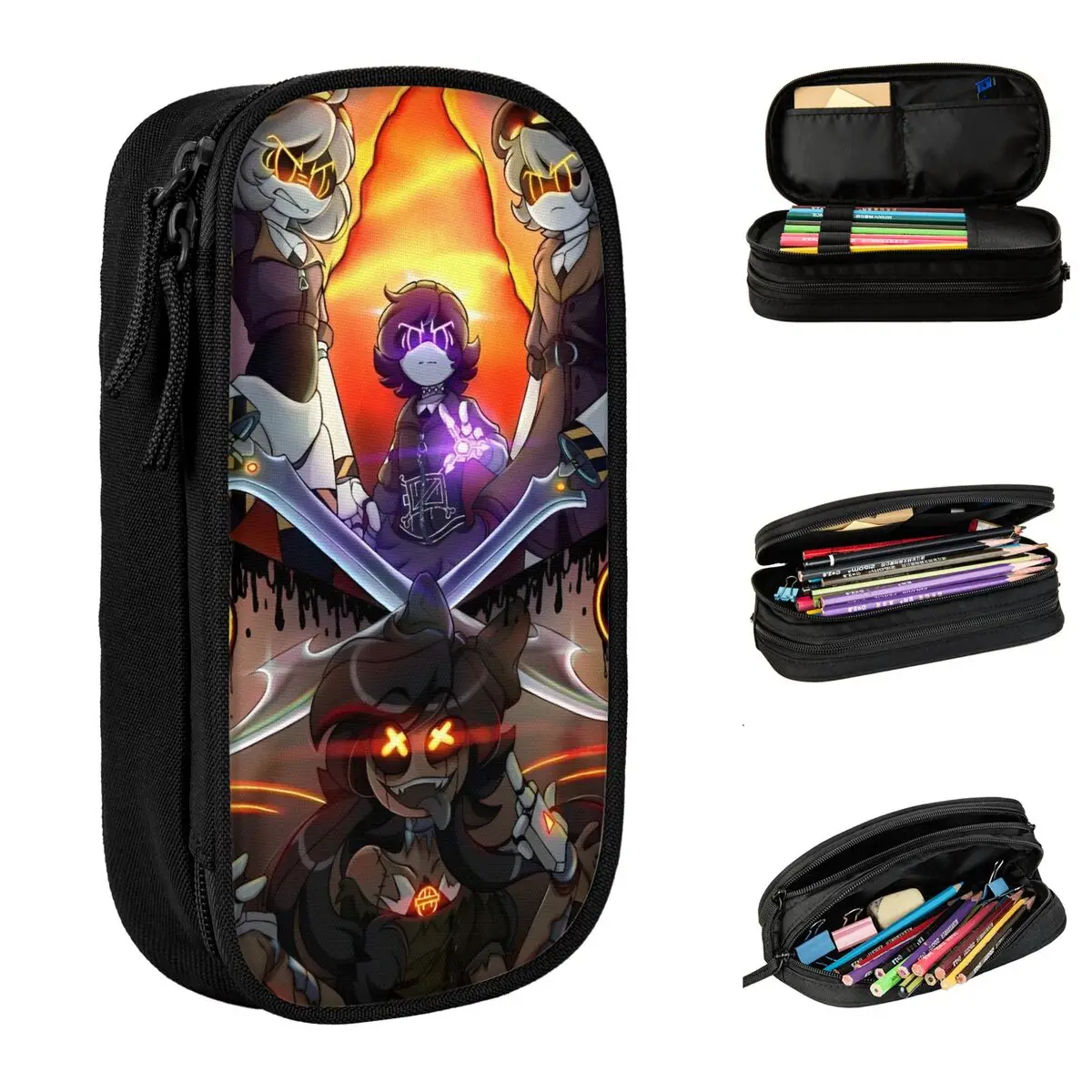

Murder Drones Pencil Cases Black Comedy Science Fiction Pen Bags Girl Boy Big Capacity Students School Cosmetic Pencil Box