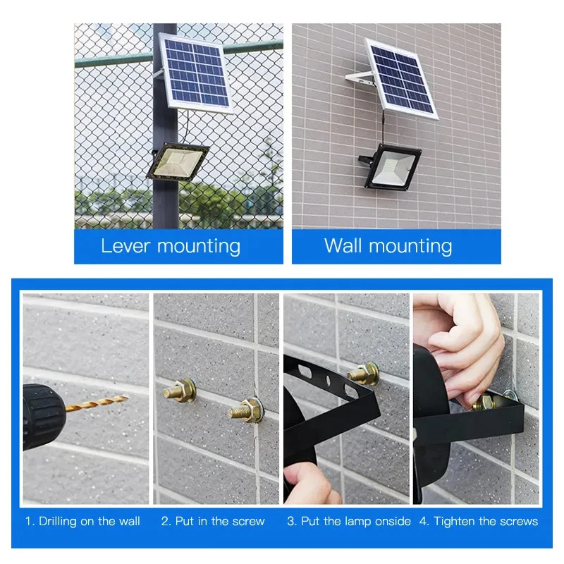 Powerful Solar Light Outdoor Solar Street Light LED 6500 K IP 67 Waterproof Outside Wall Lamp For Garage Garden Terrace Sconce