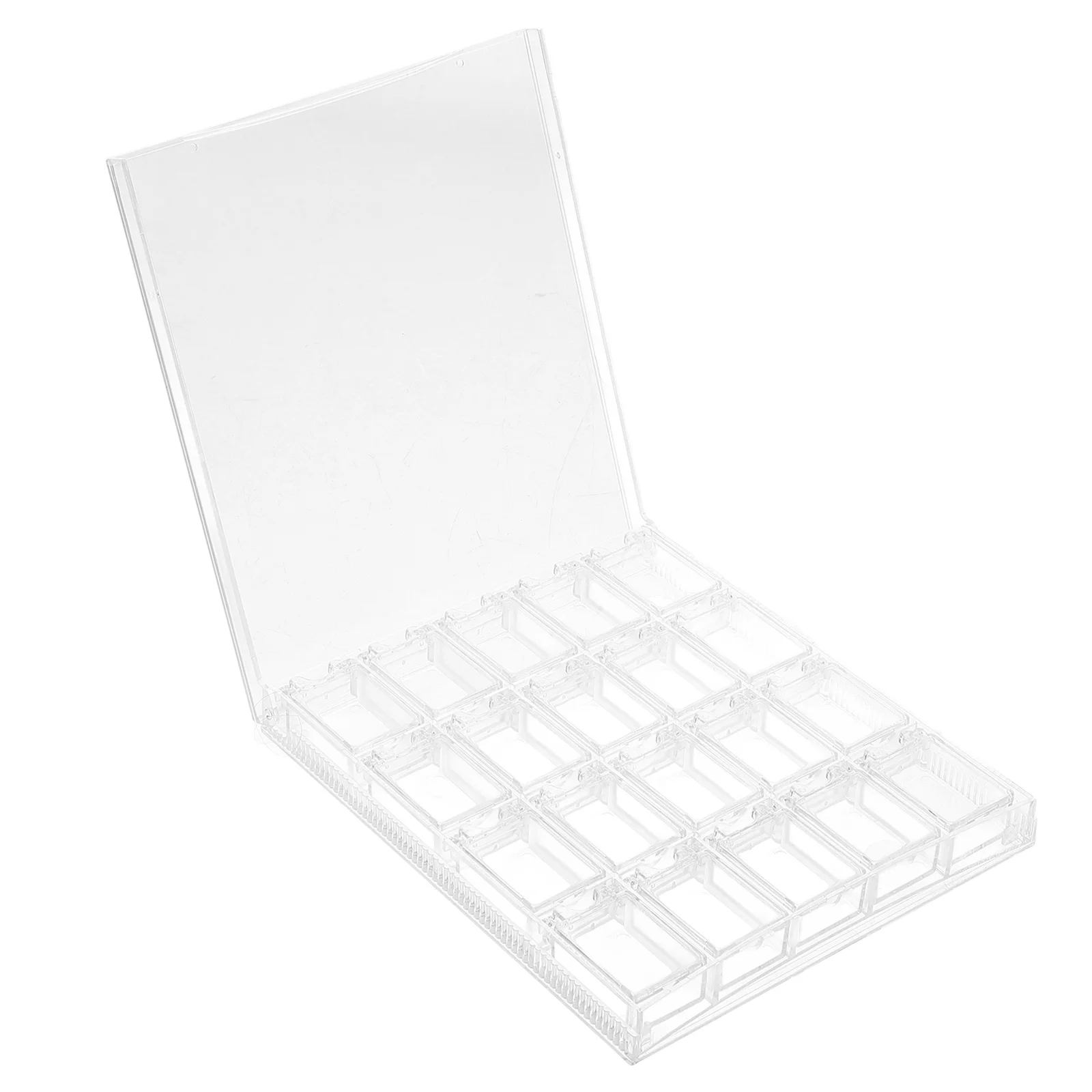 

Acrylic Nail Charm Organizer Box Transparent Compartment Container For Rhinestone Bead Sorting Jewelry Magnetic Glitter Gem