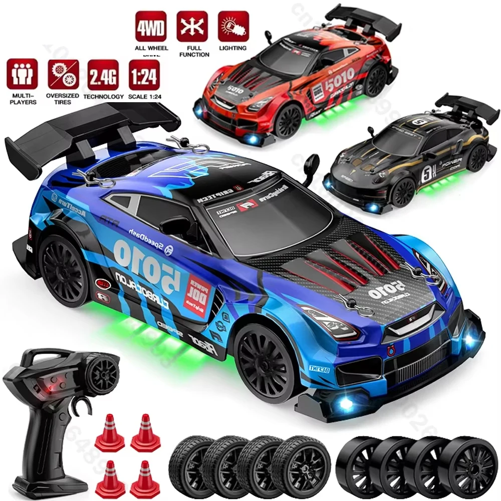 

1:24 4WD Remote Control Drift RC Car High Speed with Light Racing Cars 2.4G Radio Controlled Vehicle Model Toy Gift for Kids