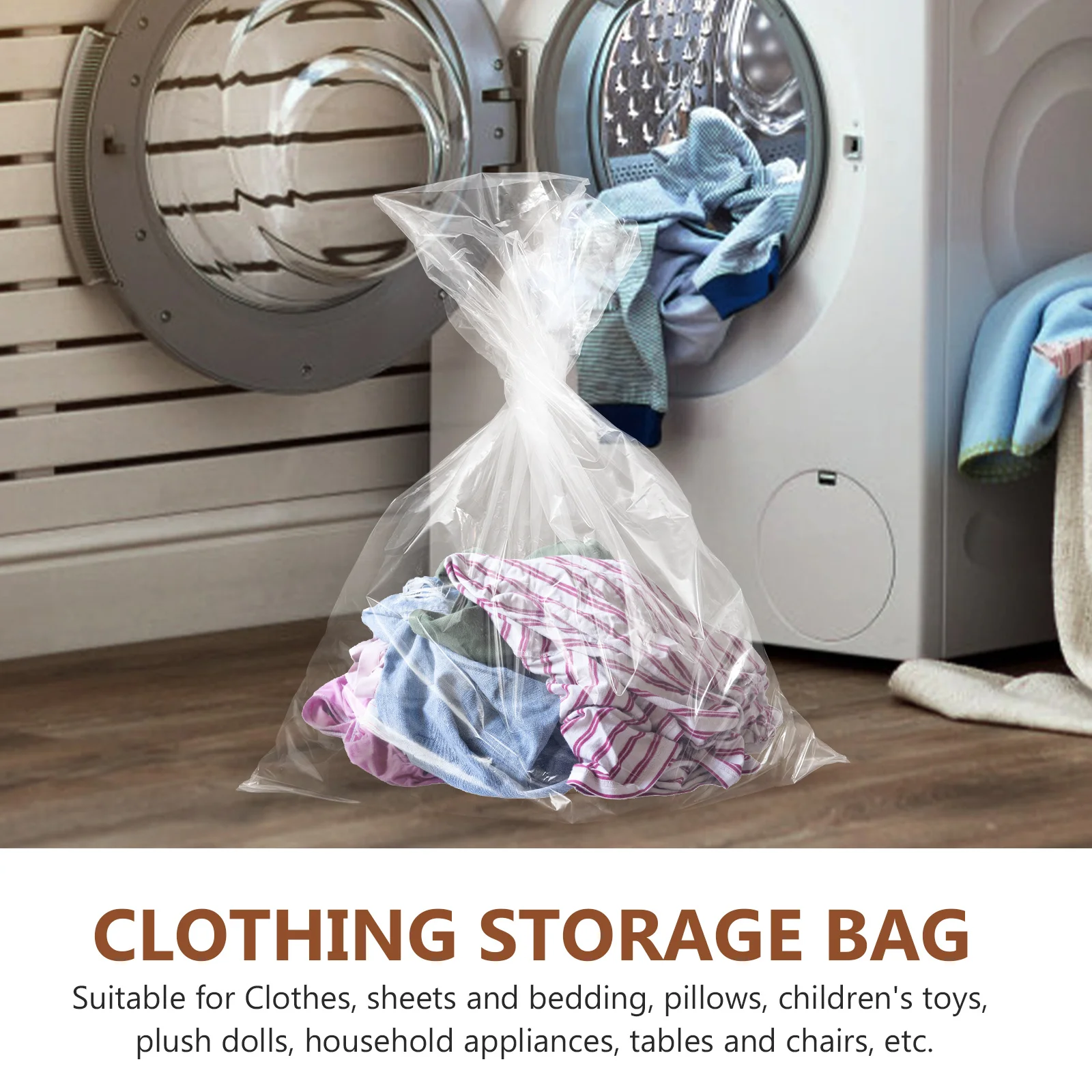 

5Pcs Transparent Furniture Dust Cover Thickened Household Protective Plastic Wrapping Bag for Moving Home Appliance Sofa Cover