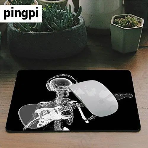 Game Mouse Pad Abstract X-Ray Skull Head Wearable Earphones Playing Guitar Art Computer Anti Slip Mouse Pad