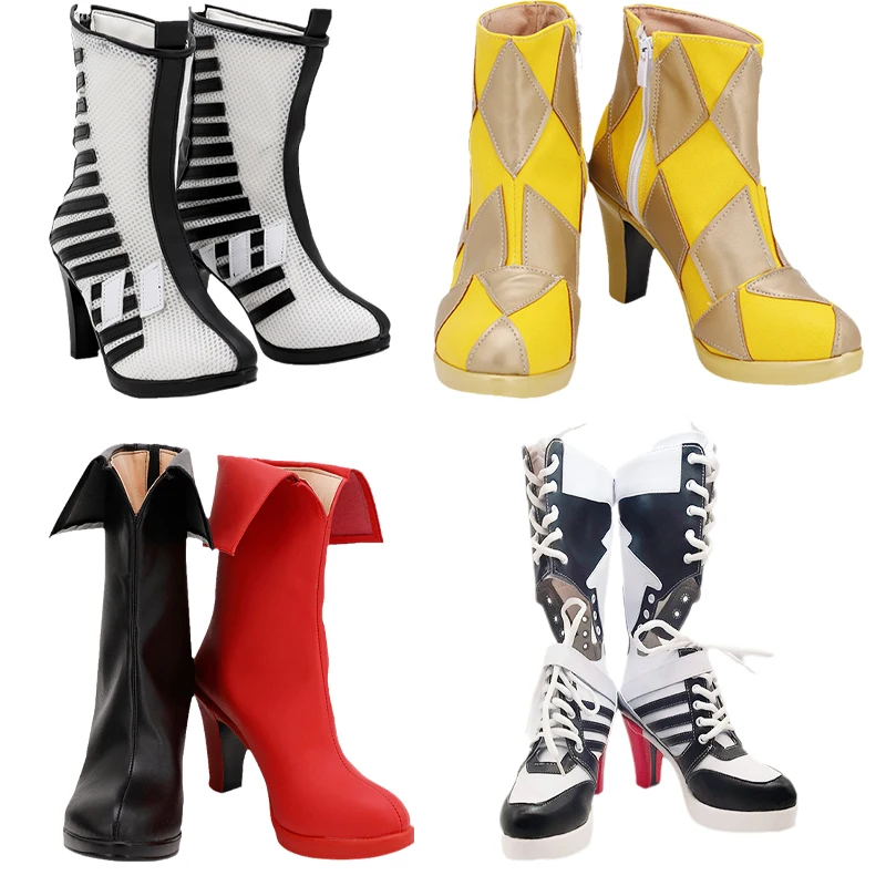 Anime Game DC Clown Joker Harley Joke, High Birds of Prey Cosplay Boots, Chaussures, Halloween Carnival Party Costume, Personnalisé