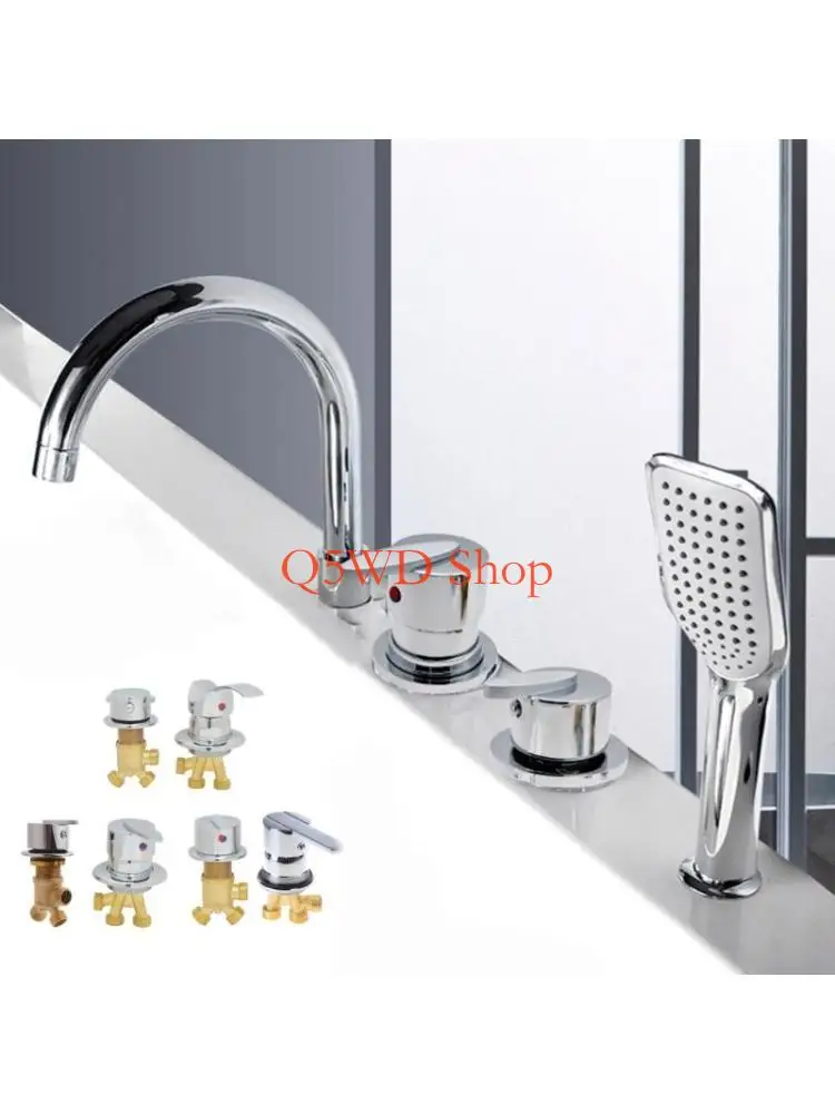 

Q5WD Copper Water Tap Switches for Adult Bathrooms Hot and Cold Water Control Valves Brass Bathtub Faucets Switches Home