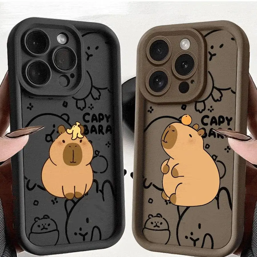 Capybara Cartoon Phone Case for Vivo Y21 Y22S Y27 Y16 Y02 Y20 Y03 Y15S Y17 Y20i Y21A Y21S 4G Y67 Y35 Y36 5G Soft Cover