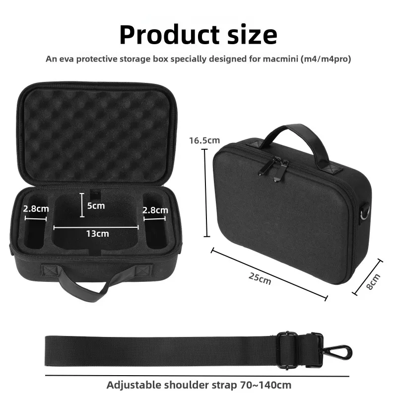 EVA Case for Mac Mini M4 Hard Shell 2024 M4/M4 Pro Portable Storage Case with Protective Foam Bag Organizer for Travel