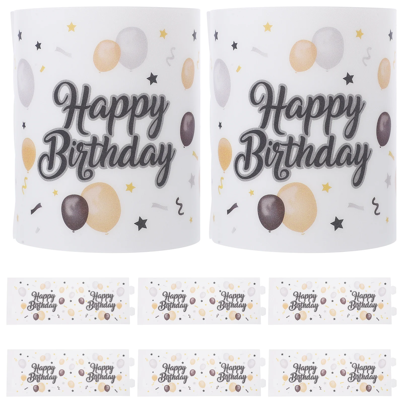 

8Pcs Birthday Tube Plastic Cylinder Covers Windproof Decorative Shades Home Bedroom Office Warm Glow