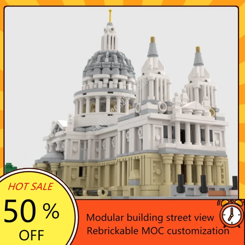 2148PCS Saint Paul\'s Cathedral 1:800 Modular MOC Creative street view Model Building Blocks Education Assembly Model Toys Gifts