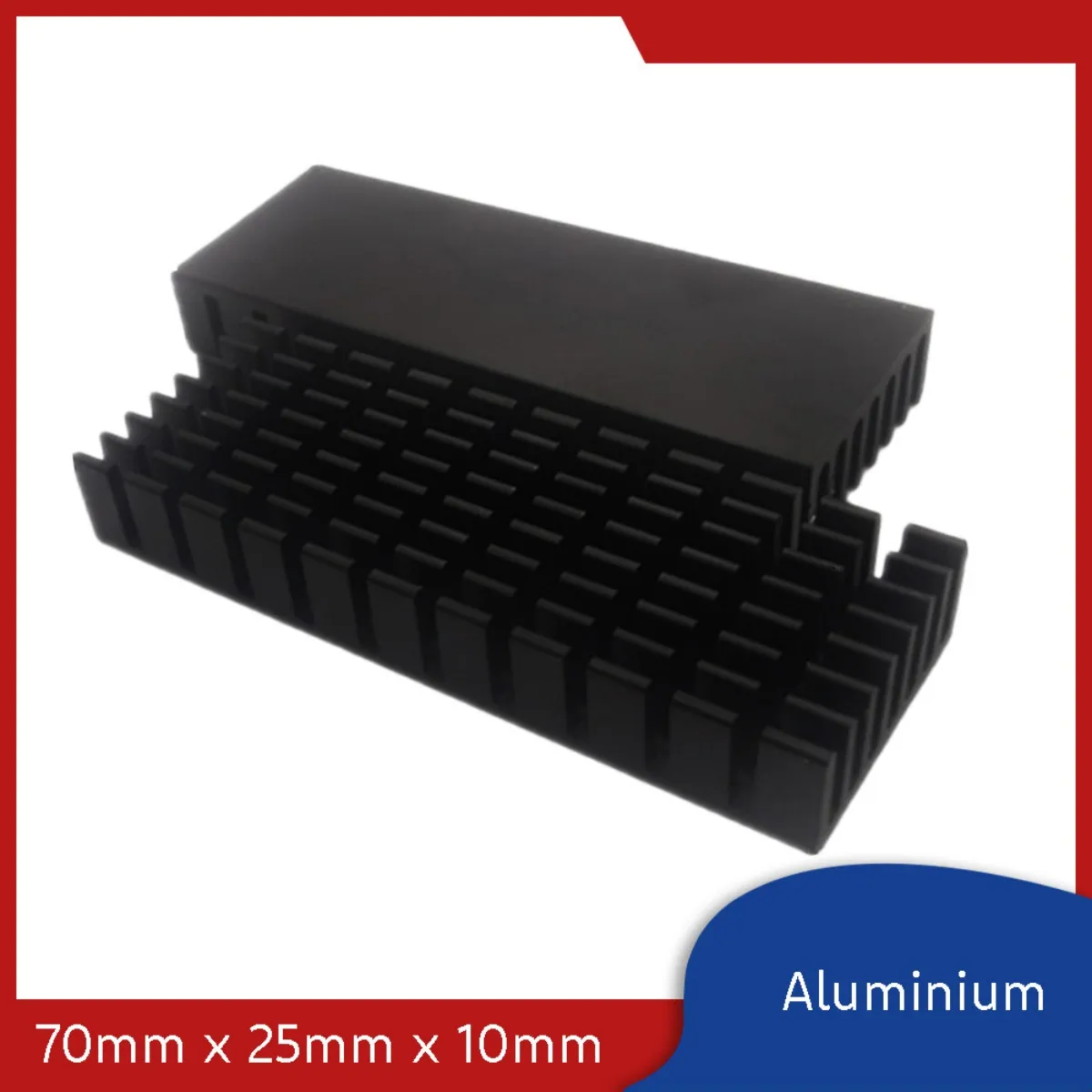 

Heat-Dissipating Aluminium Heat Sink Highly Thermally Conductive 70mm x 25mm x 10mm Black Alu High-Heat Dissipation