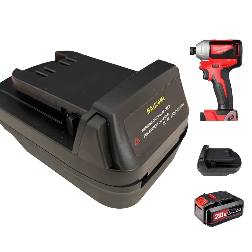 

BAU20ML Battery Adapter for Bauer 20V Hyper Max Lithium Battery Convert To for Milwauke,for Milwaukee Power Tools(No Battery)