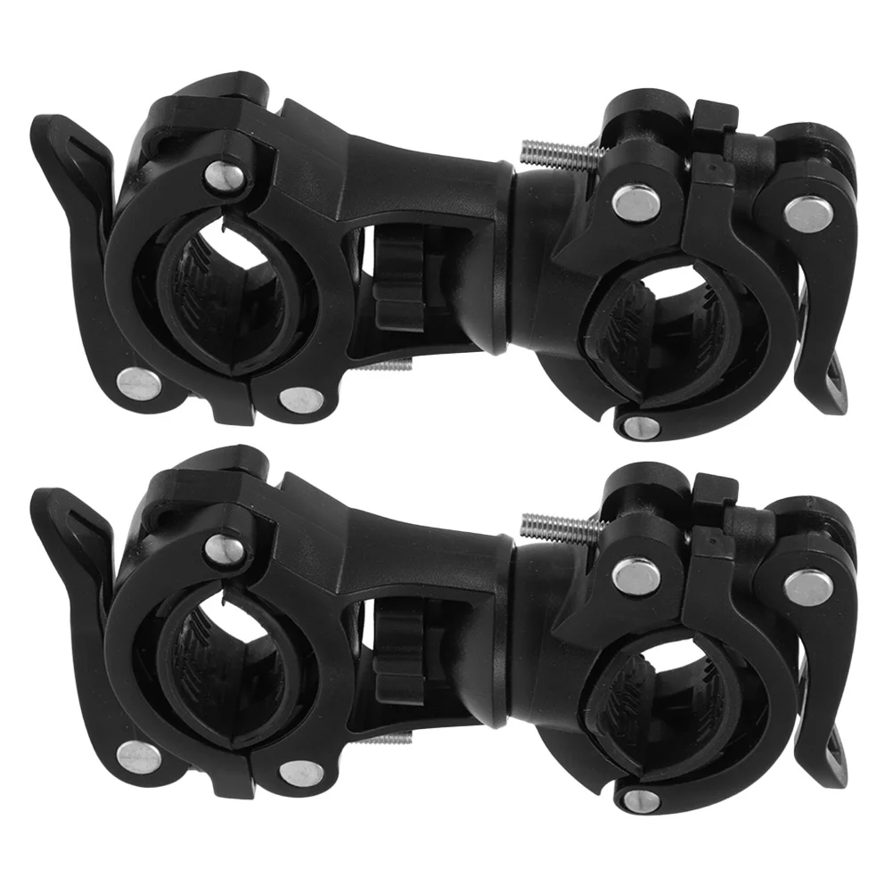

2Pcs Bike Flashlight Holder Dual Bracket Sturdy Mount for Mountain Bikes Lightweight Torch Lamp Clip Universal