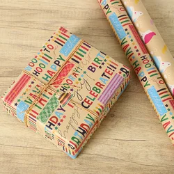 50x70cm Geschenk Verpackung Papier für Valentinstag Geburtstag Partei Handwerk Flach Gefaltet Kraft Papier Verschiedene Design muster Papier