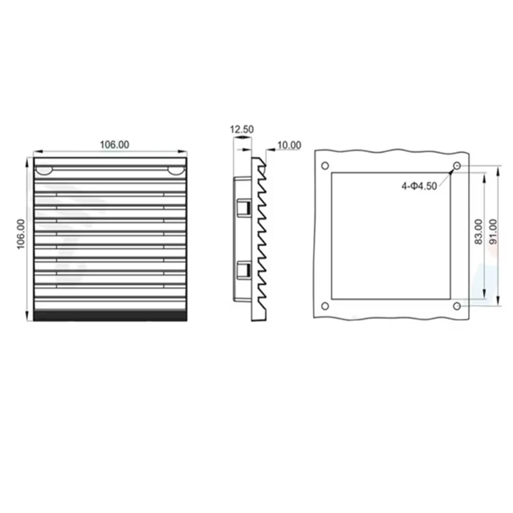 106,5*106,5 мм система контроля температуры, электрический шкаф, пылезащитный фильтр вентилятора, вентиляционный жалюзи, фильтр, для осевого вентилятора 8025