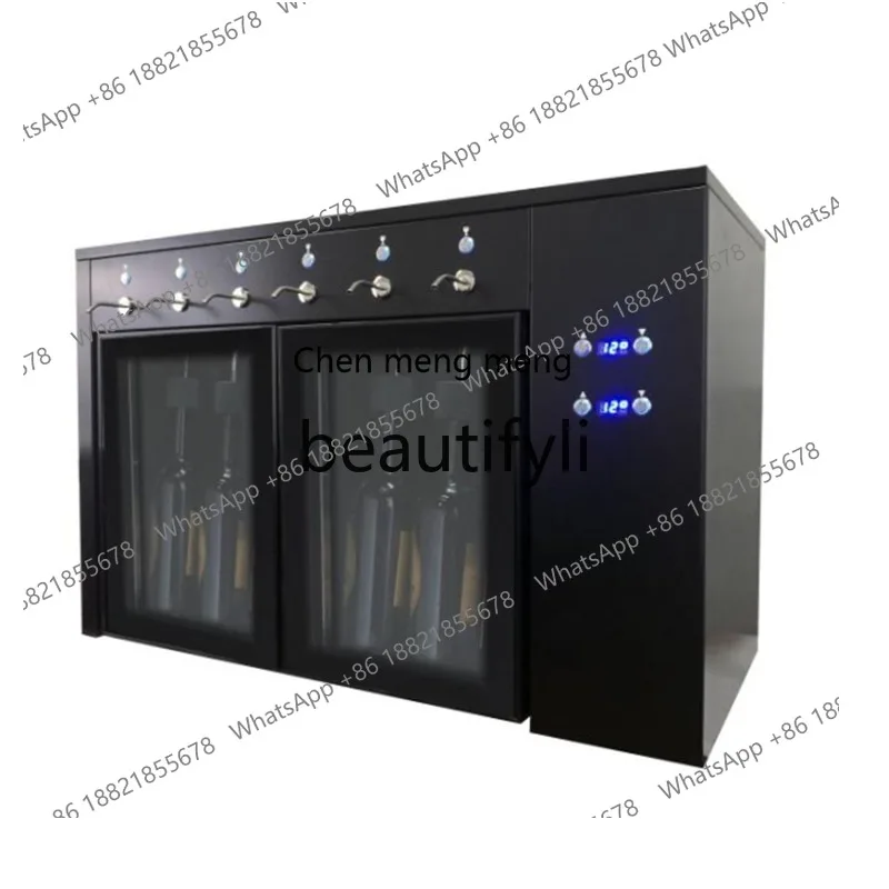 Dispensador refrigerado de vino tinto personalizado Z189 con enfriamiento de nitrógeno para 6 botellas