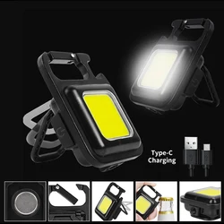 Rechargeable COB Portable Spotlight Keychain Work Lights 500LM Mini LED Flashlight Outdoor Camping Light Fishing Hiking Lantern