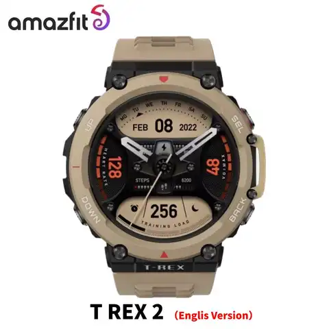 Original Amazfit T Rex 2 English Version Smartwatch 24-day Battery Life 150+Built-in Sports Modes Smart Watch