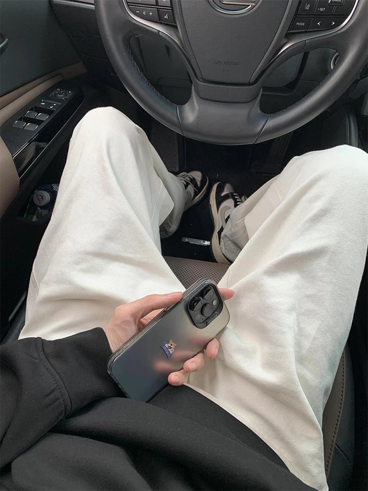 

Мужские джинсы Cleanfit белого цвета, прямого кроя, в стиле американской уличной моды, повседневные, удобные, с умеренно высокой посадкой, из денима.