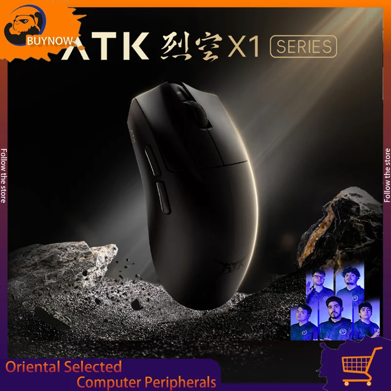 Atk Blazing Sky X1 PRO MAX Triple-Mode Wireless Mouse - Lightweight Holeless Design Gaming  Esports Use Ergonomic  Large Hands