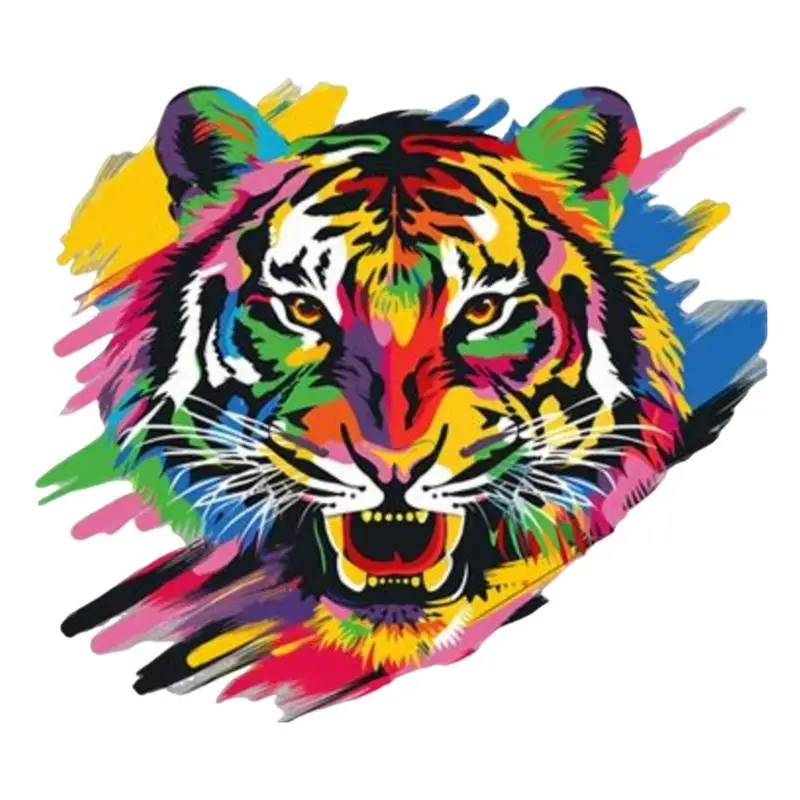 Cool Tiger Sticker Colorful Tiger Leopard Car Window Stickers Colorful Animal Head Sticker Car Styling Sticker Motorcycle