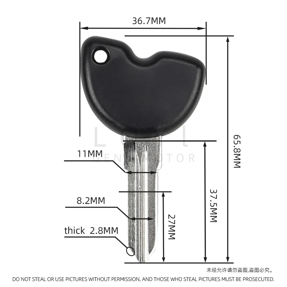 3Pcs Blank Key Motorcycle Replace Uncut Keys For Vespa Piaggio 3VTE Fly 125 200 250 300 GTV LXV150 GTV250 GTS GTS250 GTS300 ie