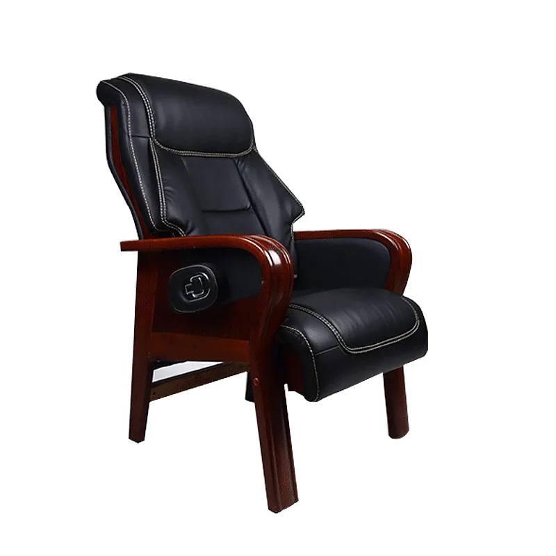 Moderner, einfacher Bürostuhl, Chef, gebogene Holzrahmenklasse