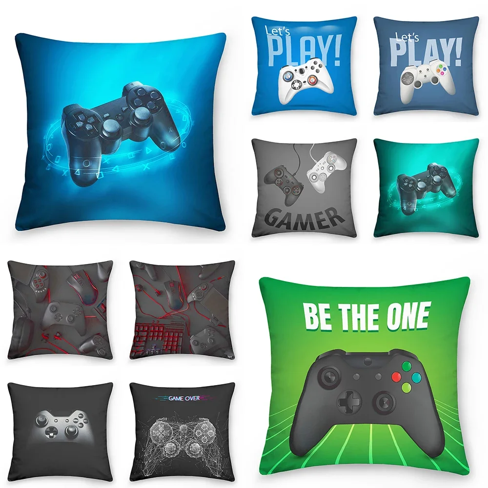 Boy Gamer Print Pillowcase Bedroom Decor Video Game Cushion Cover Home Gamepad  Gift