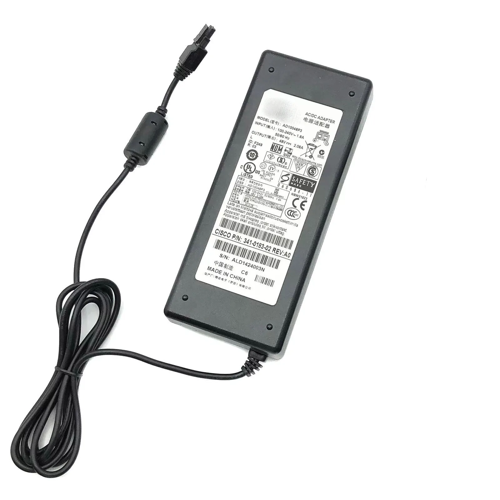 

Used Genuine AD10048P3 48V 2.08A AC Adapter Charger For CISCO ASA5505 Wlc2106 Wlc2112 Firewall Power Supply ​341-0183-PWR-5505