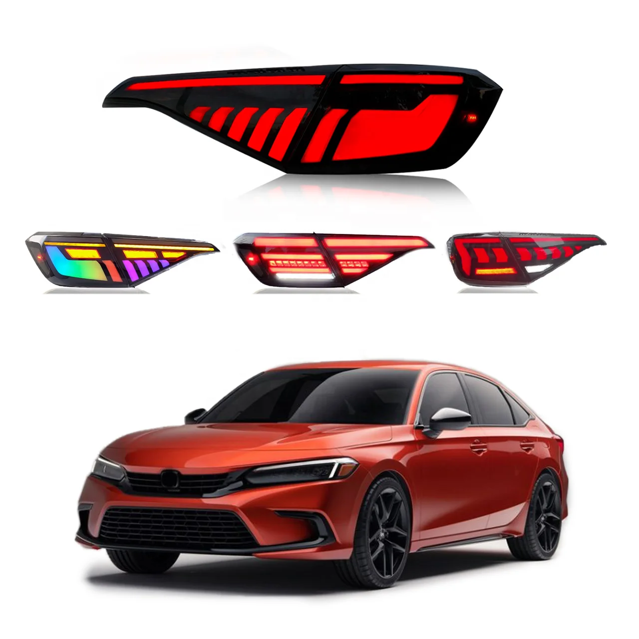 

DK Motion For Honda 11th Gen Civic Sedan LED Taillights 2021 2022 2023 Tail Light 12V Car Auto Rear Lamp Assembly