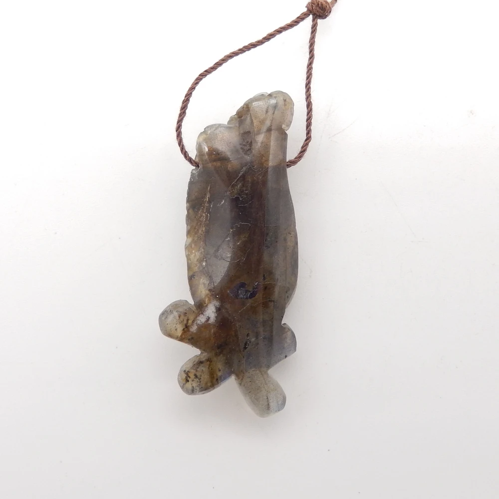 Natural  Labradorite Carved Animal Pendant Necklace Beads,Semiprecious DIY Fashion Jewelry Accessories