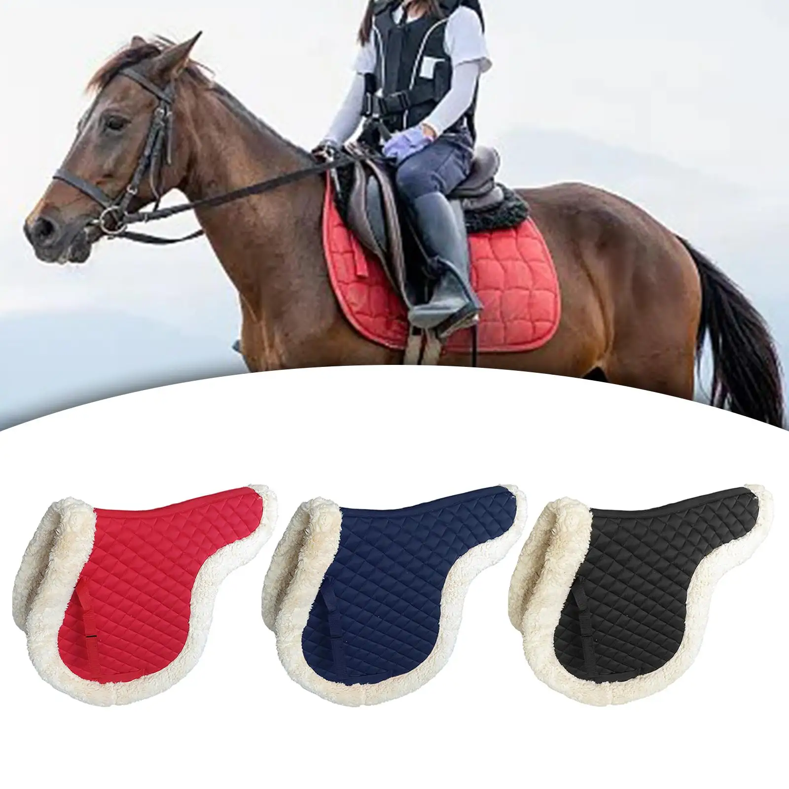 Quilted Saddle Pad, Riding Pads, Equestrian Equipment, Accessories, Saddle Blanket for The Horse's Back, Comfort Dressage Pad