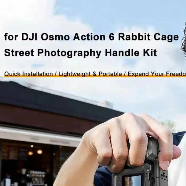 

Street Grip Vlog Holder Combo For DJI Osmo Action6 Camera Rabbit Cage - Camera Accessories for Stable Handheld Video Shooting