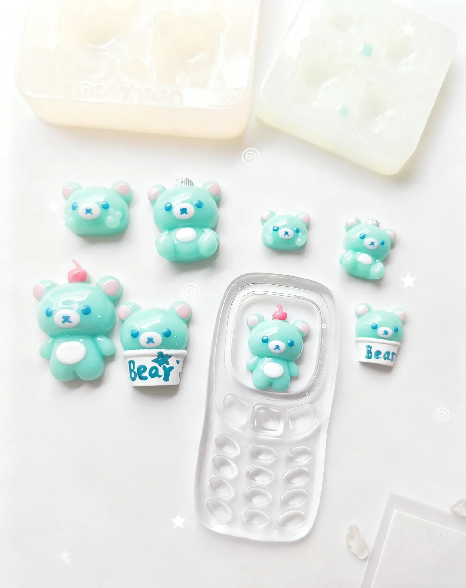 Bear Resin Casting Mold Silicone Mold Accessories Resin Liquid Mold Resin Keychain Silicone Mold Resin Mold
