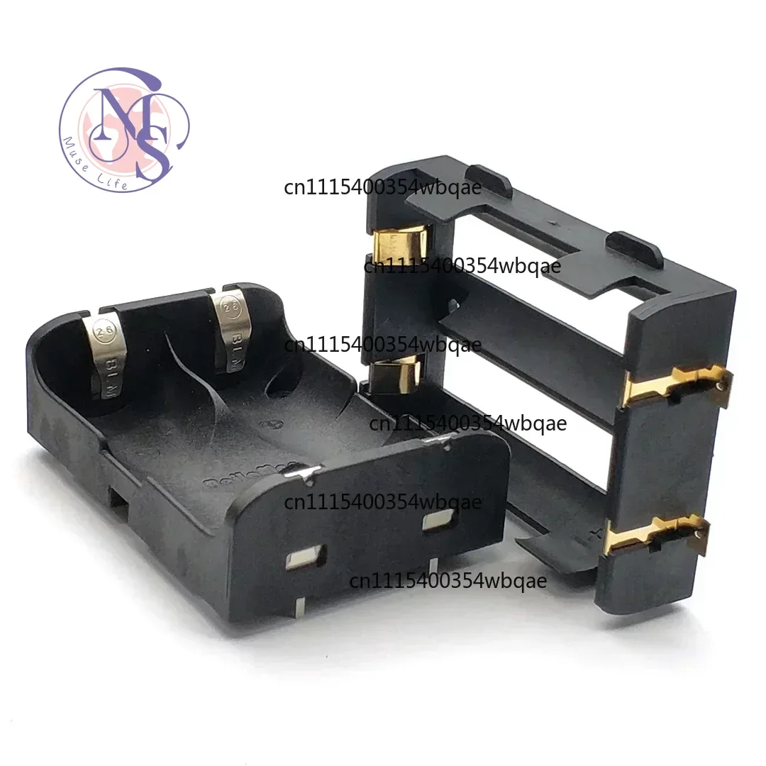 ZOCI-2S 26650 Battery Holder SMD THM for 26650 Black with Bronze Pins Gold Plated for 26650 Rechargeable Batteries Hold Case Box