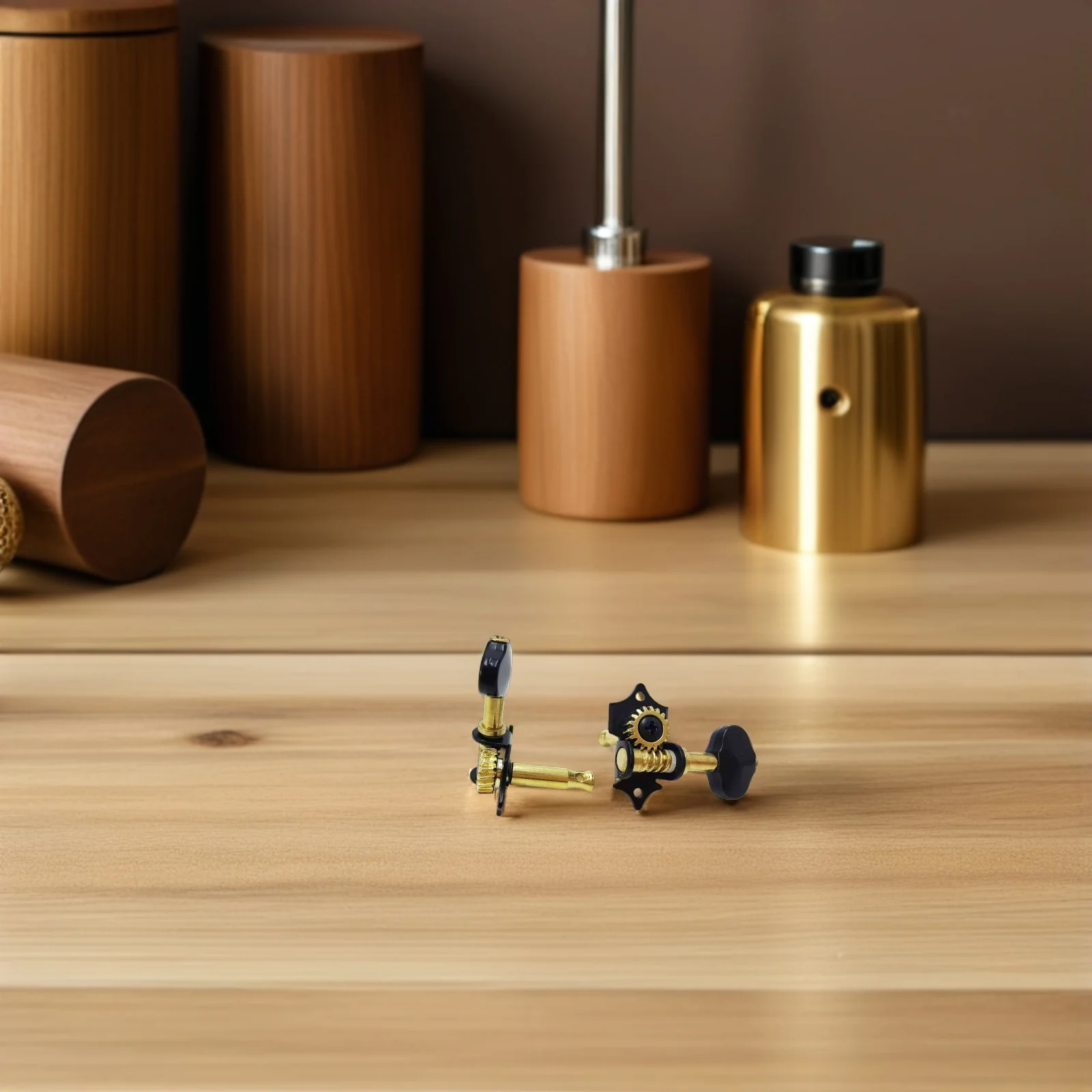 

1Set Sleek Black Gold Ukulele Tuning Pegs Precision Tuning for 4string Instruments Design Enhanced Bass Performance