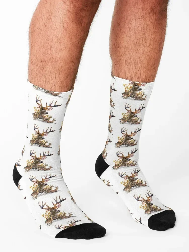 Deer Collage Socks colored funny gift tennis cotton Socks For Girls Men's