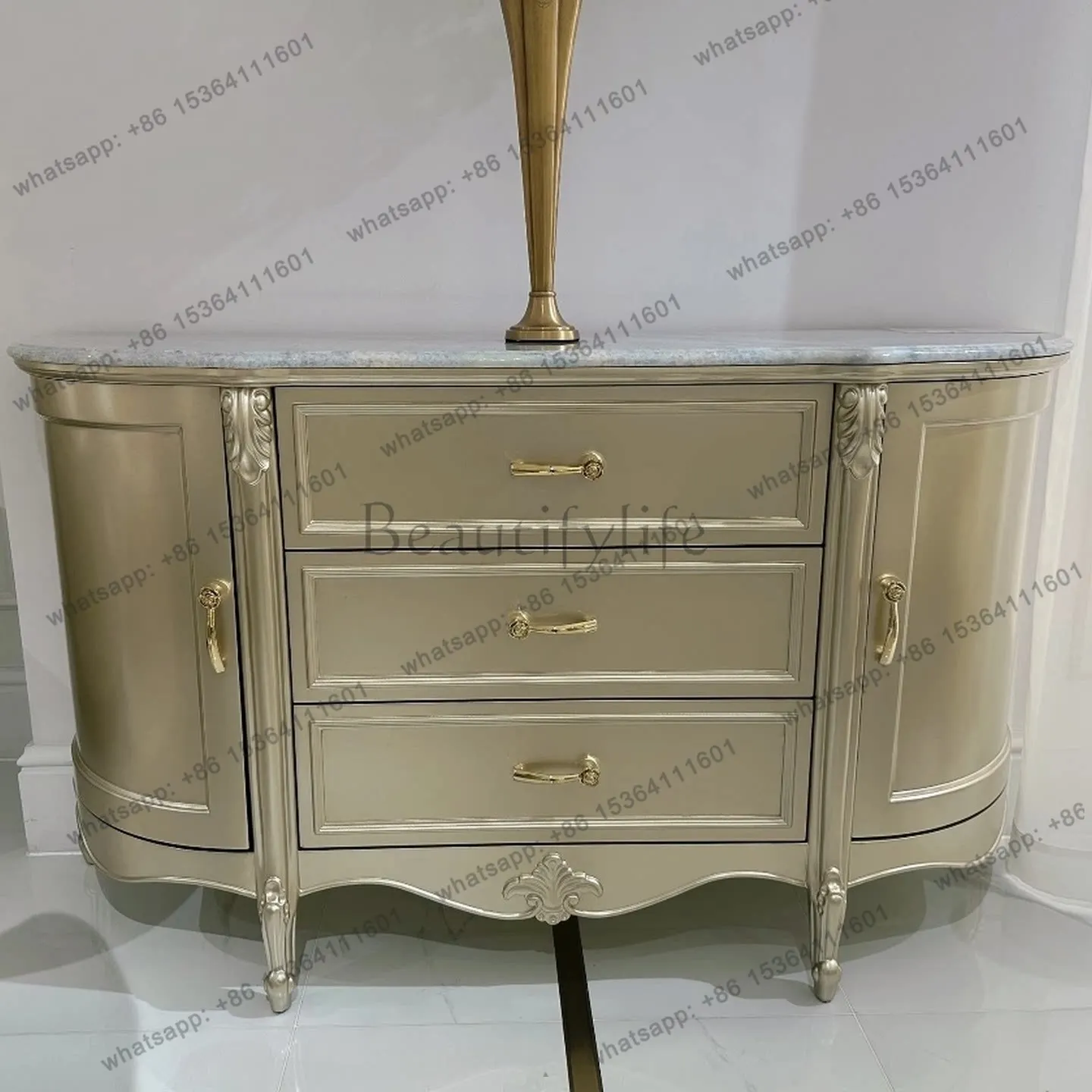

French light luxury door cabinet, living room against the wall, small apartment, bedroom locker