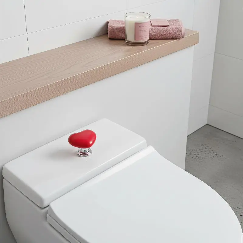 Creative Heart Shaped Toilet Press Button 1Pc Waterproof Toilet Flush Switch for Bathroom Renovation Decor Gifts