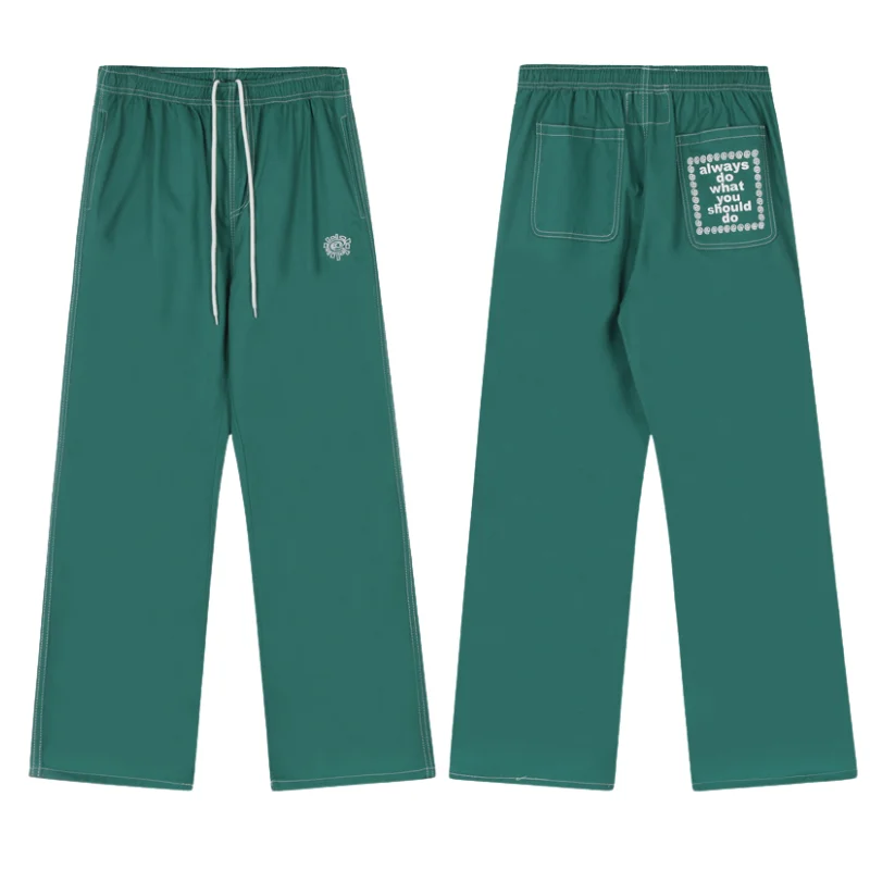 2025 ADWYSD Green Sweatpants Jogger Trousers Sun Roll Pants High Quality Embroidered Logo Trousers Men Women