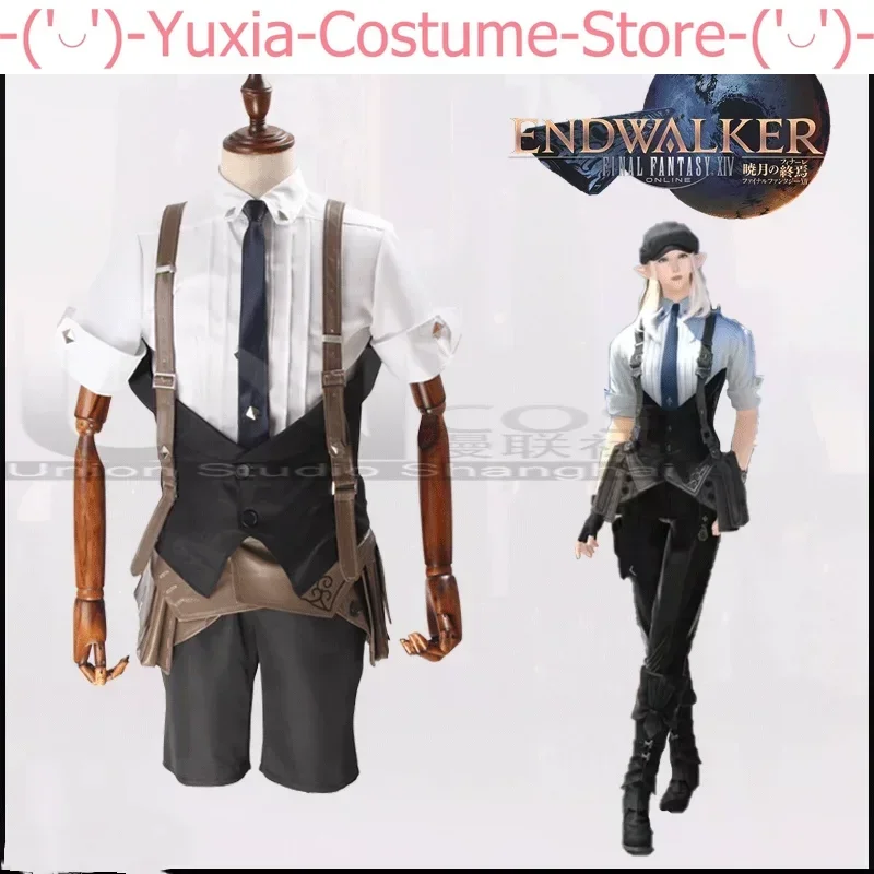 Ff14 Craftsman Work Shirts Men Cosplay Costume Cos Game Anime Party Uniform Hallowen Play Role Clothes Clothing New Full