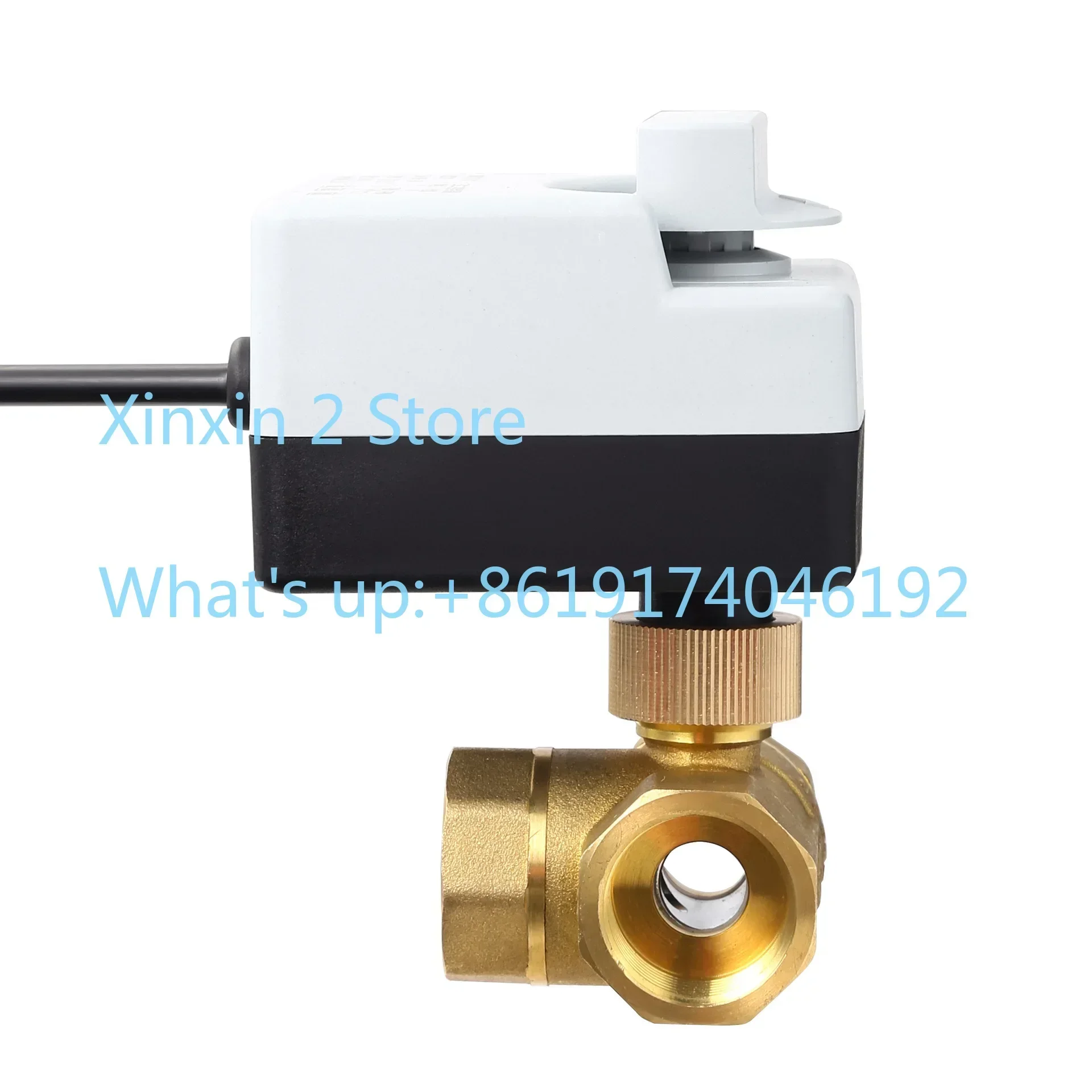 Copper hand automatic three-way electric ball valve AC110V AC230V three-wire two-control