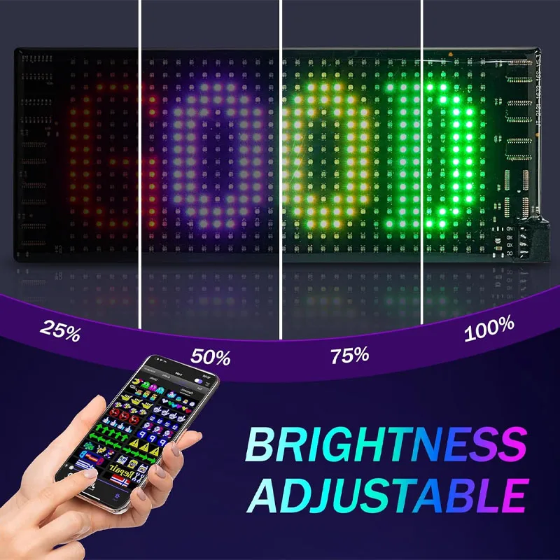 5V USB LED Screen Sign Scrolling Advertising Lights Bluetooth APP Control Message display Board Logo Light Custom Text Pattern