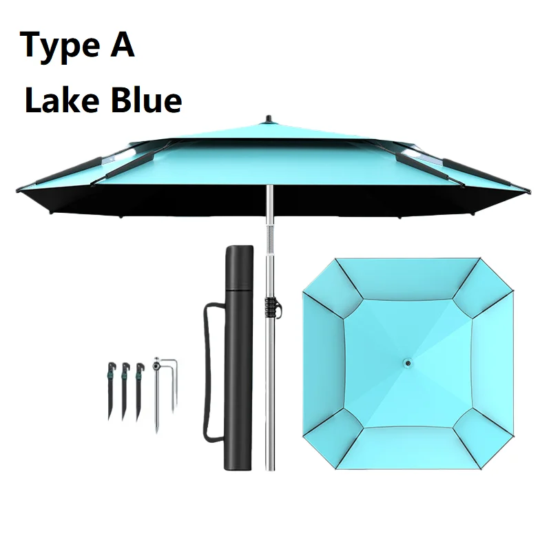Sombrilla de Pesca Octogonal Nueva de 2.0-2.6M, Parasol Grande para Exteriores, Sombrilla de Playa, Sombrilla de Pesca Innovadora Mejorada