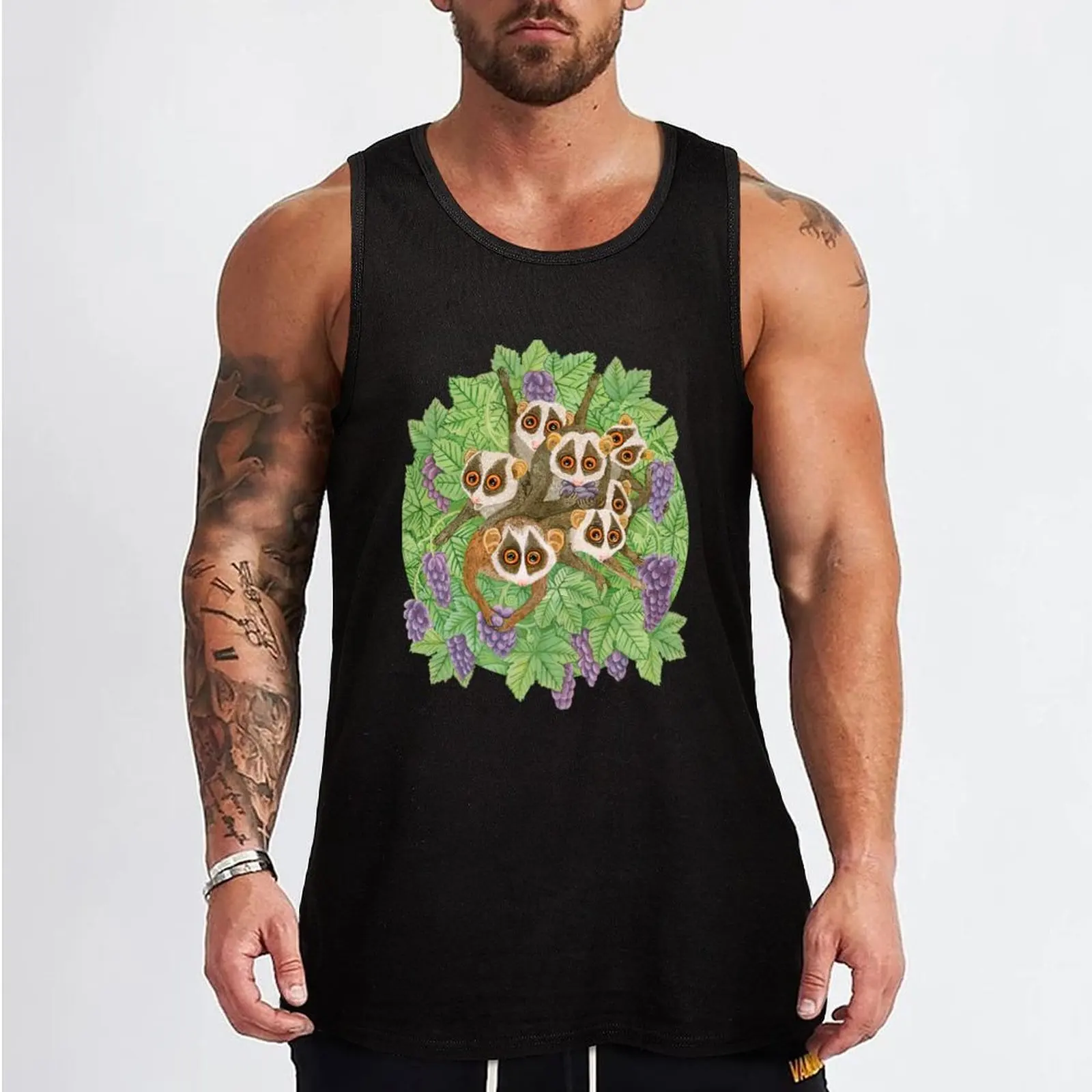 Monkey Loris Family Tank Top sleeveless shirt man Sleeveless T-shirt