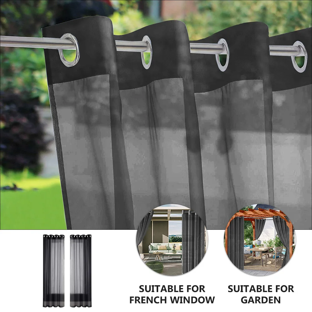 Conjunto de cortina à prova d'água, 2 peças, transparente, pátio, painéis de janela, sala de estar, quarto, berçário, decoração de casa