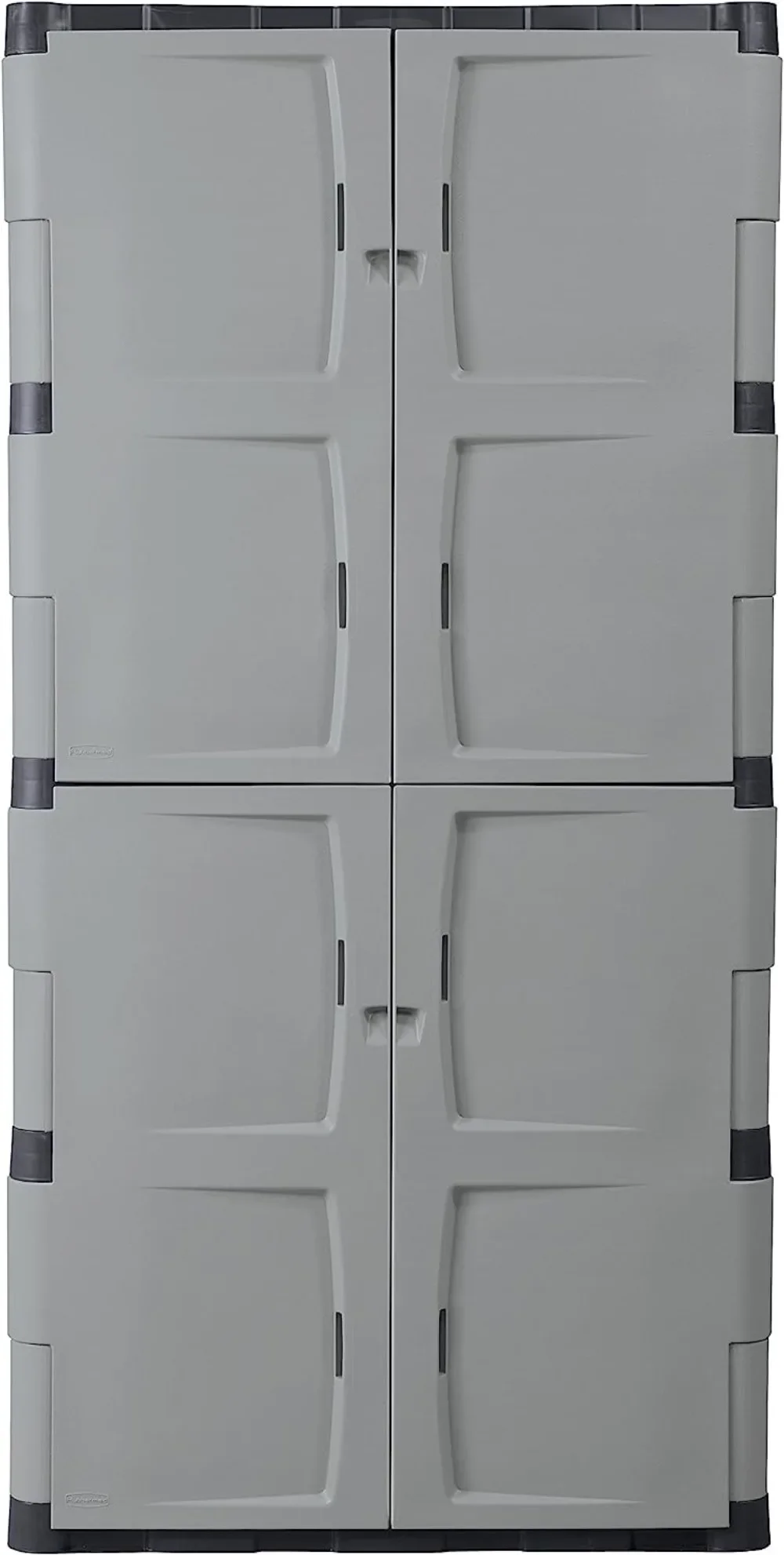 Rubbermaid Freestanding Storage Cabinet, Five Shelf with Double Doors, Lockable, Large, 690-Pound Capacity, Gray, For Garage