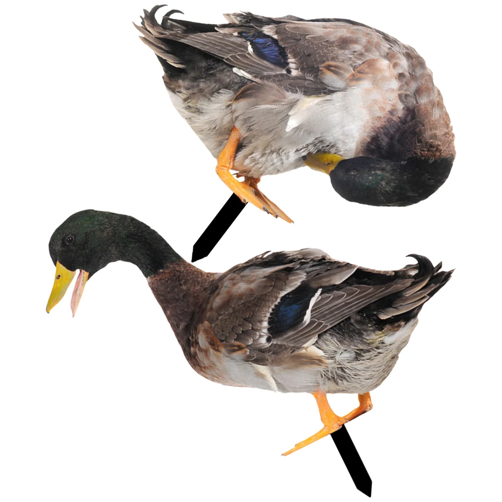 

2Pcs Garden Duck Stake Decoration Realistic Acrylic Ground Insert Yard Ornament Outdoor Lawn Sign Garden Accessories
