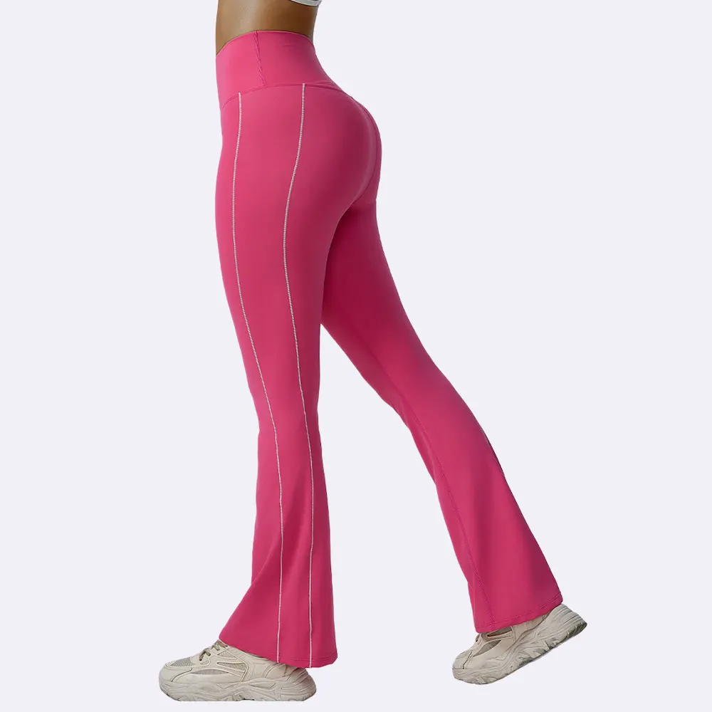 

Color Blocked Flare Leggings Fitness Pants Women High Waist Wide Leg Pants Women Gym Workout Yoga Sports Flared Dance Trousers